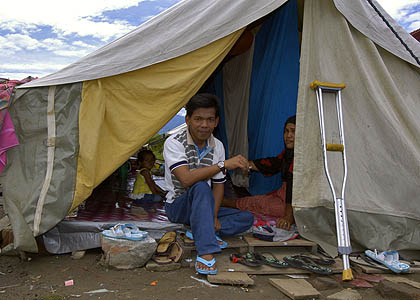 Notunterkunft in Banda Aceh nach dem Tsunami in Banda Aceh - (c) Birgit Trutnau